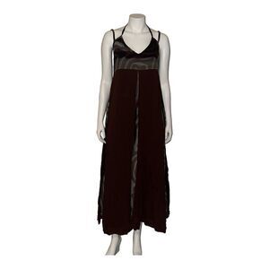 Sultry Touch Green & Brown Boho Maxi Dress Flowy Sleeveless Size 0 NWT